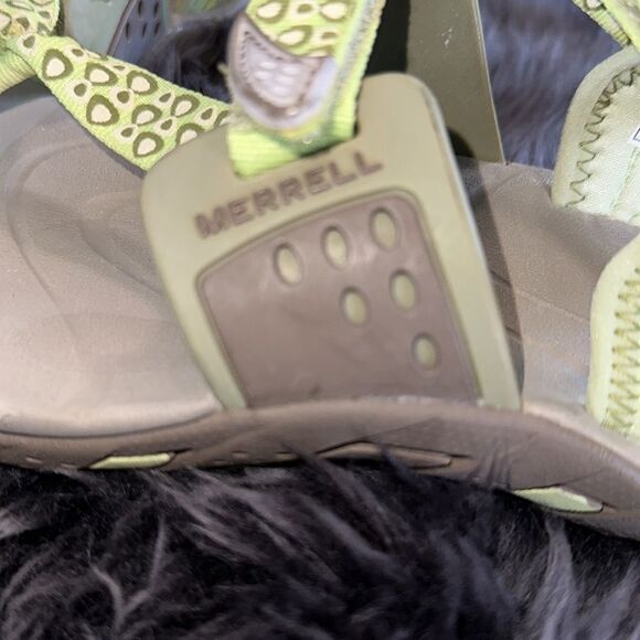 Merrell Waterpro Simarrone Line Sandals lime green/grey /lt pink adj straps sz 9 - Picture 8 of 9
